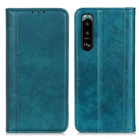 Äkta läder Sony Xperia 5 III fodral med magnetisk stängning