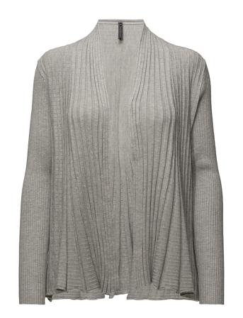 Fqclaudisse-S-Car Stickad Tröja Cardigan Grå FREE/QUENT