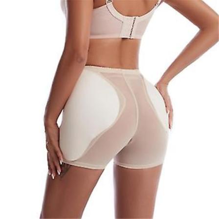 Formpant för kvinnor med höftlyftande kuddar, förstärkande trosor, shaper, boyshort (2XL BEIGE)