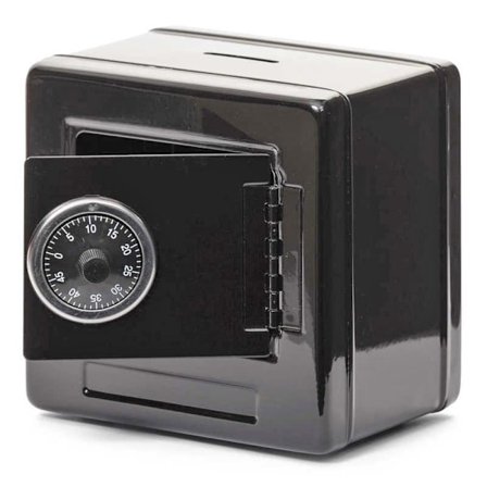 Mini Pengeskab / Sparebøsse med Numerisk Lås Sort