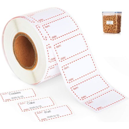 500*2 Fryser Etiketter i Rulle, 50 x 25 mm Selvklæbende Madopbevaring Fryser Sticker, Aftagelige Mad Stickers Etiketter til Hjemmet eller Restauranten