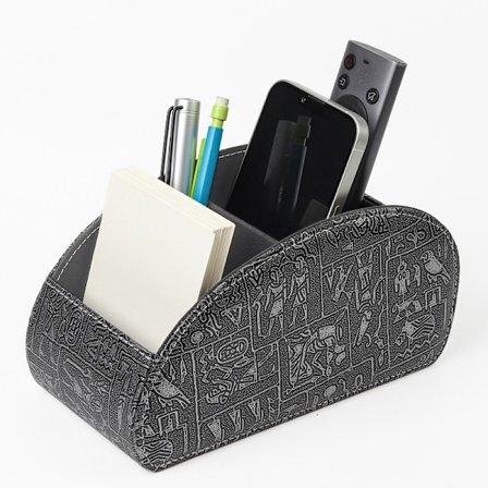 Fjernkontrollholder med 5 rom, PU-skinn Organizer Oppbevaringsboks for TV-fjernkontroll