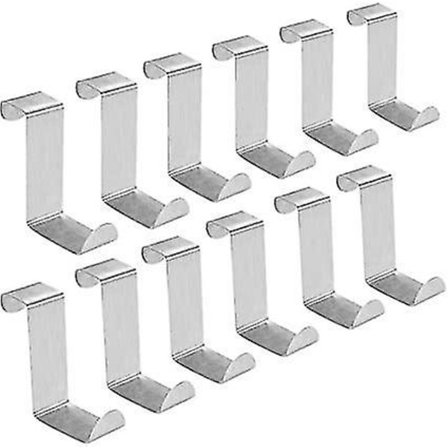 12 stk Dørhengere i Rustfritt Stål Z-formet