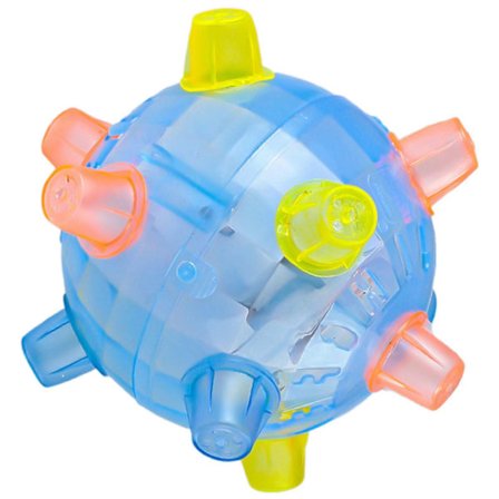 Hoppande Aktiveringsboll Interaktiv LED Husdjursleksak för barn Hundar Katter Mjuk Färgglad Blinkande Boll för Inomhus Utomhus[HK]