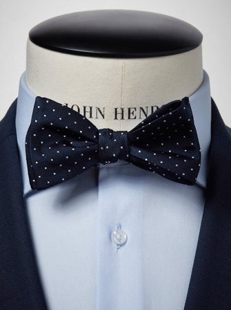 John Henric Men's Donkerblauwe Strik Met Stippen Size Self-tied