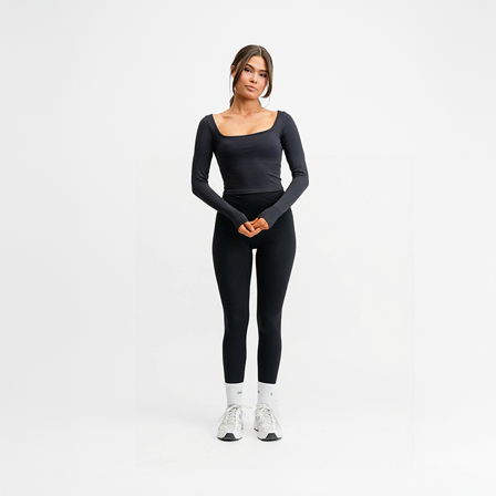 Drop of Mindfulness Butter Soft Långärmad Crop Svart