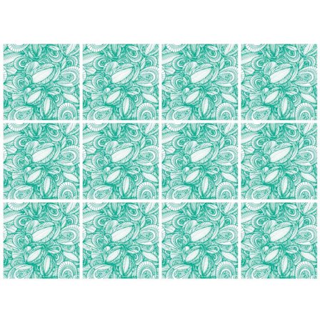 Retro mönster turkos 12-pack