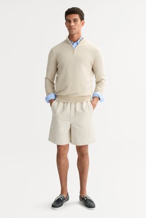 Soft Goat - Men's half zip - M - Chalk