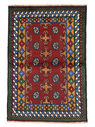 Annodato A Mano Afghan Fine Tappeto 79X118 Di Lana Piccolo