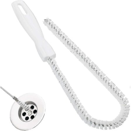 Bøyelig rengjøringsbørste fleksibel avløpsrensebørste/overløpsrensebørste/lang hårrenser med nylon for rengjøring av bad, badekar, vask og til