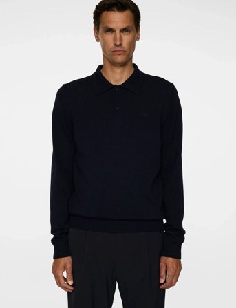 J. Lindeberg Kai Knitted Merino Polo - Navy - S