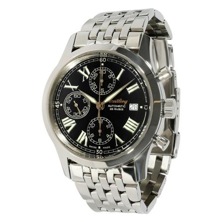Breitling Pre-owned, Breitling Navitimer Grand Premier A13024.1 Men Watch In Stainless Steel Grijs, Heren, Maat:ONE Size