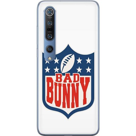 Kompatibelt Mobildeksel til Xiaomi Mi 10 Pro 5G Bad Bunny rød grafisk plakat med portrett og typografi i latinamerikansk popdesign