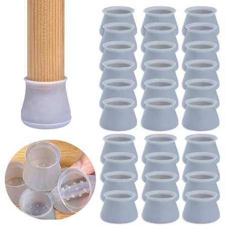 32 stk. Møbel Silikone Beskyttelse Beskyttende Betræk til Stol og Bord Scrailer Beskyttere, Stole Ben, Silikone Fodpuder, Runde og Firkantede