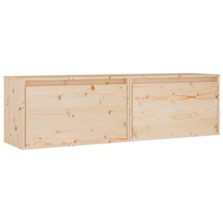Vidaxl Väggskåp 2 St 60x30x35 Cm Massiv Furu Brun