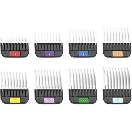 WAHL Professional Animal Stainless Steel Tilbehørsguidekamsett for avtakbare blad for kjæledyr, hund, katt og hest (3390-100