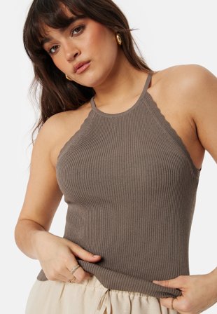 ONLY Onlgemma Scallop Hltneck Top Walnut Klær