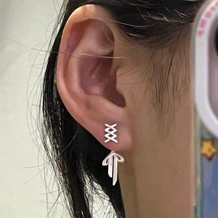 Vintage udsøgte hvid sløjfe ørestikker til kvinder smykker par