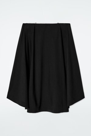 COS Women's Deconstructed Sheer Wool Skirt in Black