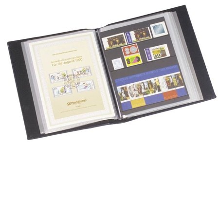 Album til førstedagskort - Med 50 gennemsigtige lommer - Blå