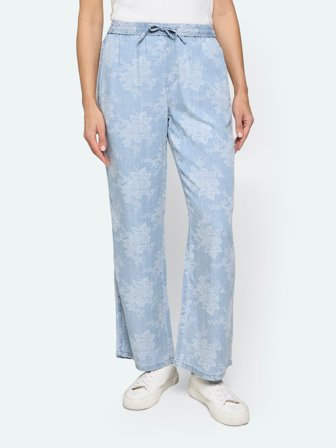 JENSEN - Bukser - Lys Blå - Blomstret