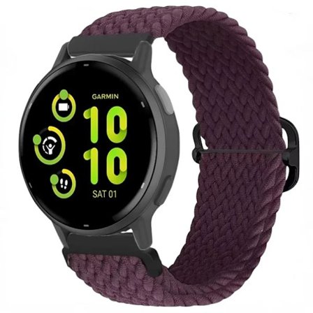 20/22mm Nylon Flätad Loop Rem kompatibel Garmin Forerunner 265 55 965 165 Sportarmband Garmin Venu 3/2 Vivoactive 5 Armbandsbälte