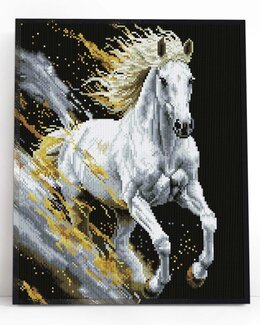 Diamond painting Vit häst - Varvikas