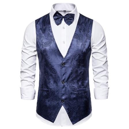 Herre vert for sanger, konferansier, sceneopptreden, paisley vest XL