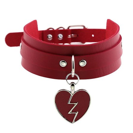 Punk Hjärta Choker Halsband Goth Mode Halsband Kawaii Läder Choker Kvinnor Flickor Rock Harajuku Emo Gothic Smycken