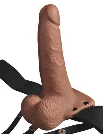 Ladattava 15.5cm Ontto Strap-on - Ruskettunut - Fetish Fantasy