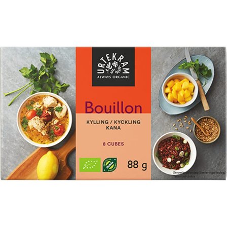 Urtekram Bouillonterning Kylling 88 g, Helse & Madvarer, Krydderier, Bouillon
