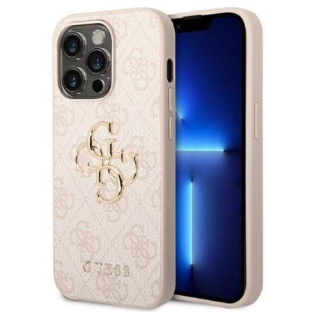 Guess Iphone 14 Pro Max Skal 4g Big Metal Logo - Rosa