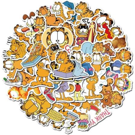 50 kpl söpöjä Garfield-tarroja, sarjakuva-anime-lastentarroja vesipulloille, kannettavalle tietokoneelle, romuttamiseen, Garfield-syntymäpäiväjuhlien 