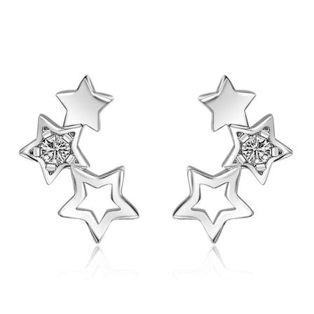 2 par med hule femstjerners hjørneøreringer for kvinner, enkle og elegante øreringer zirkonøreringer Betterlifefg