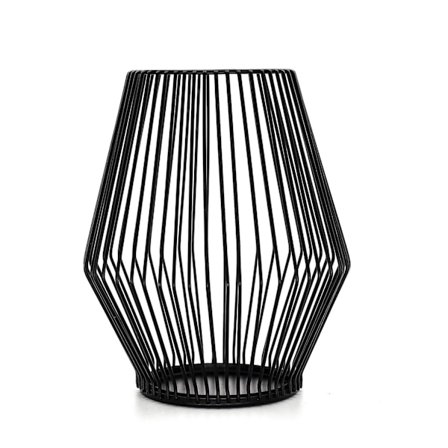 Matt svart metalltrådsljushållare - Vintage dekorativt ljus