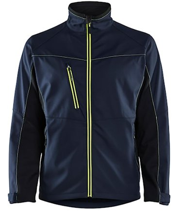Blåkläder 495025168633S Softshelljakke marineblå/gul S, Klær