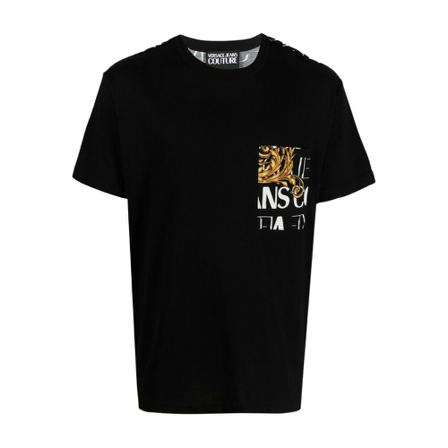 Versace Jeans Couture Print Logo T-Shirt Sort, Herre