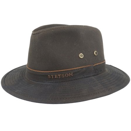 Stetson - Brown - trilby - Hat - Ava Waxed Cotton Brown Trilby - Hatstore