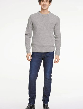 Lindbergh Lambswool O-Neck Knit - Grey - XL