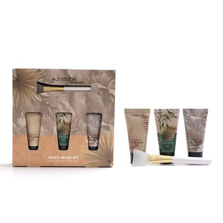 Azoza Eco kit med ansiktsmasker – 3 x 50 ml med appliceringsborste