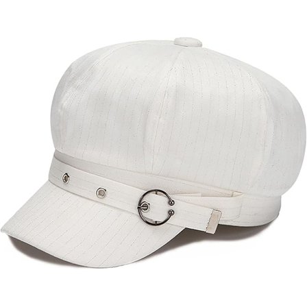 Franske baskerhatter for kvinner Vinter Newsboy-caps Vår Utendørs Solhatt Hvit