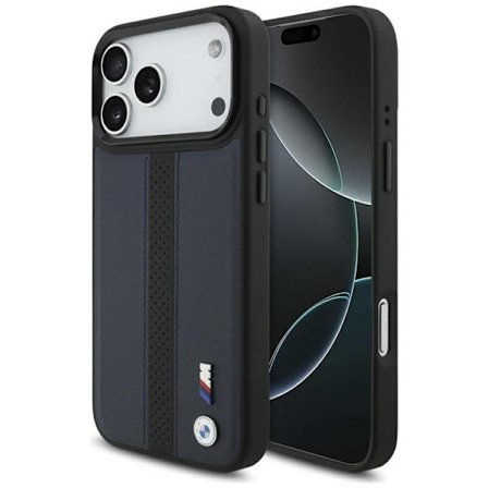 BMW Mobilskal till iPhone 17 Pro Max MagSafe M Perforated Stripe Logo - Marinblå