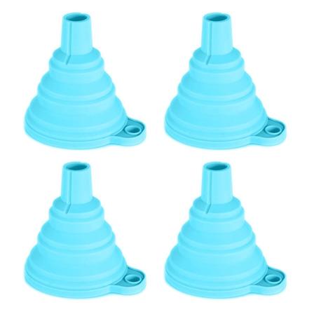 4 stk sammenleggbar silikontrakt Rask lekkasjesikker væskeoverføring Varmebestandig fleksibel silikonhelleverktøy Blue