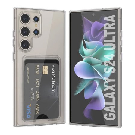 Samsung Galaxy S24 Ultra Mobilskal med Korthållare TPU Rvelon - Transparent