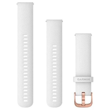 Garmin QuickRelease Silikonrem 20mm hvit/rosegull