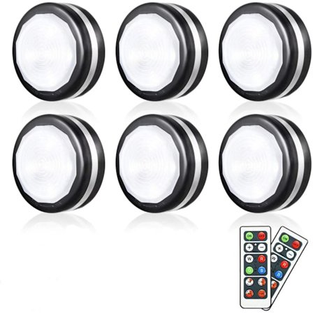 Skåpbelysningsset 6 Delar RGB Under Skåpbelysning Kök LED Trådlös Touch och Fjärrkontroll Färg Dimbar Skåplampa Skåp Vitrinskåp