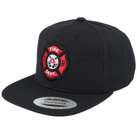 Kiddo Cap - Kids Fire Fighter Junior 3d Patch Black Snapback Snapback Black Cap - @ Hatstore