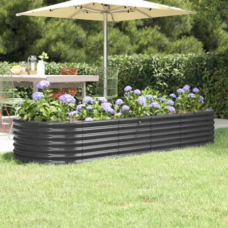 Vidaxl Odlingslåda Pulverlackerat Stål 224x80x36 Cm Antracit Antracit