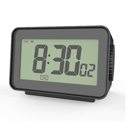 Digital alarmklokke, LCD-klokke for soverom, elektronisk bordklokke med temperaturvisning, seng