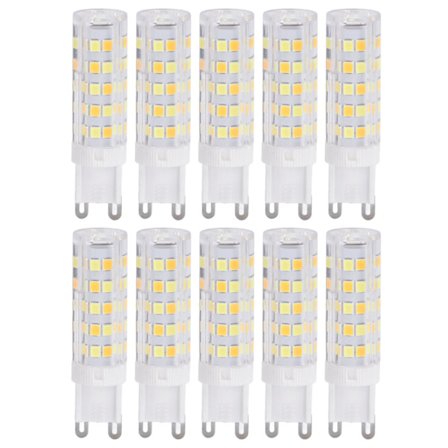 10 kpl G9 220V LED-lamppu Himmennettävä keraaminen LED-lamppu Korvaa halogeenilampun kruunukynttilöille G9 7W 64LED